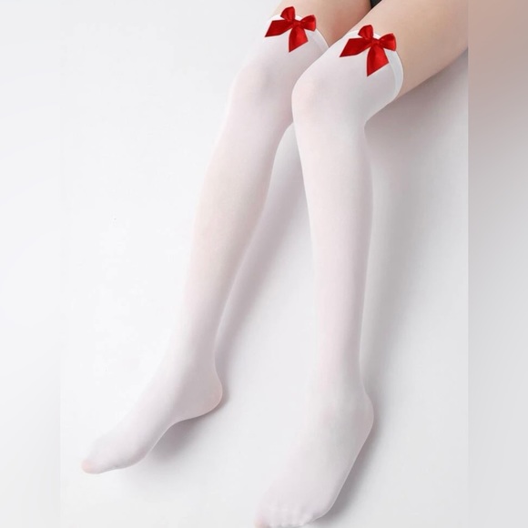 Bow Decor Over The Knee Socks - Picture 2 of 3